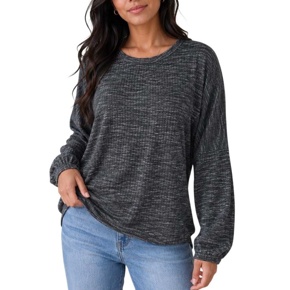 Juicy Couture Charcoal Gray Oversized Knit Top Y2K Size M